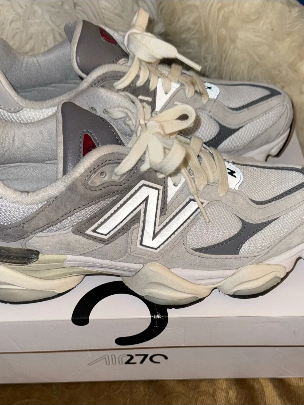 New Balance White, Light Gray & Cream Running Shoes